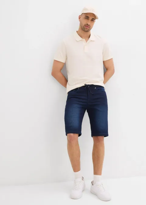 Lot de 2 bermudas en sweat effet jean, Regular