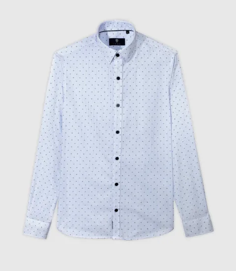 IZAC - Chemise casual imprimée bleue