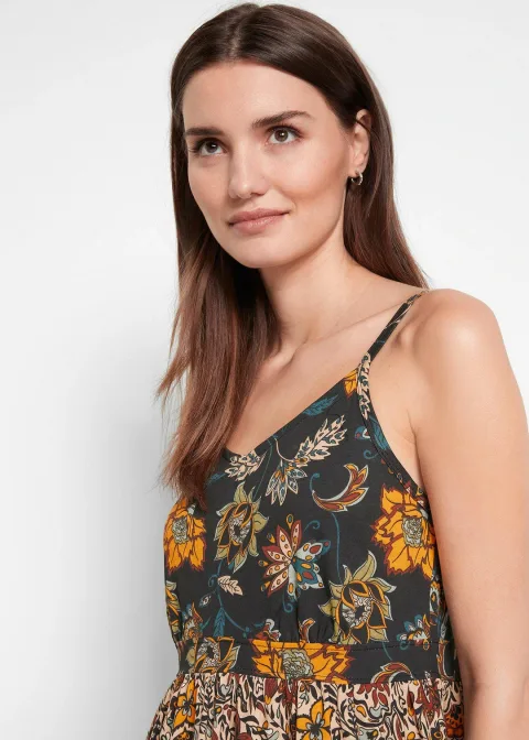 Robe longue à volants