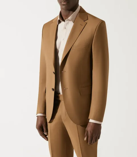 IZAC - Costume 2 boutons en laine camel