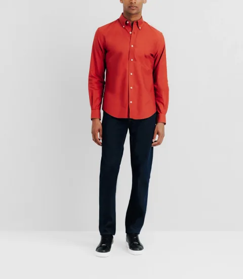 IZAC - Chemise avec col boutonné orange