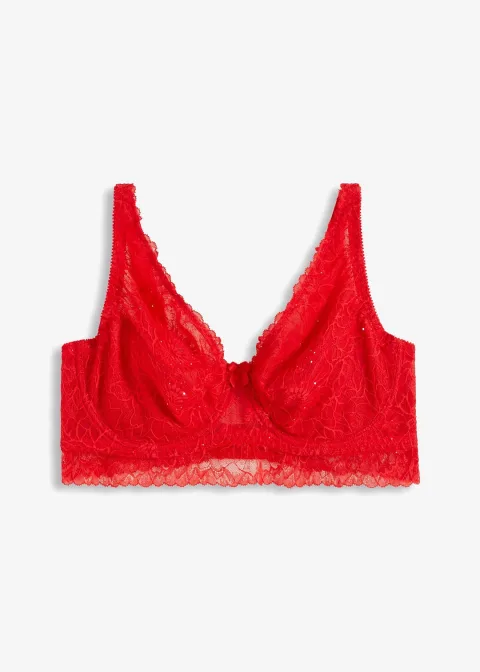 Soutien-gorge minimiseur à armatures en dentelle ornée de sequins discrets
