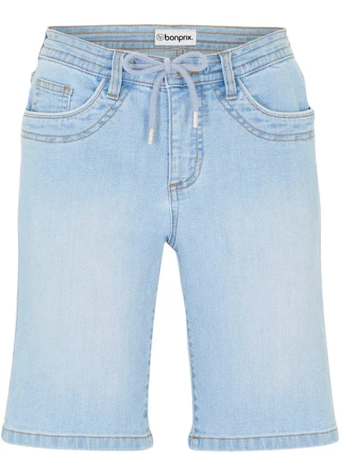 Bermuda slim en jean, taille mi-haute