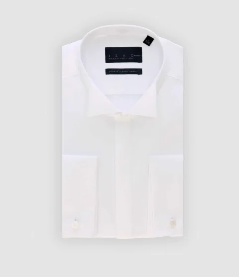 IZAC - Chemise cérémonie en satin blanc METAPHOR