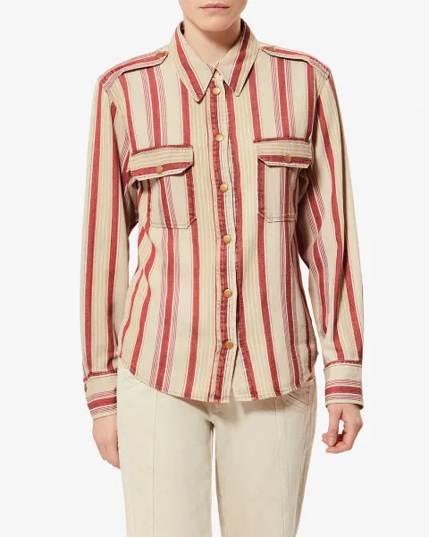 Chemise Gelva - Femme - Beige-red - Taille44 - Marant Étoile - Collection Été Femme - Nouvelle Collection Capsule High Summer