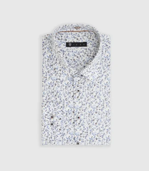 IZAC - Chemise à imprimé floral marine ''Mareck''