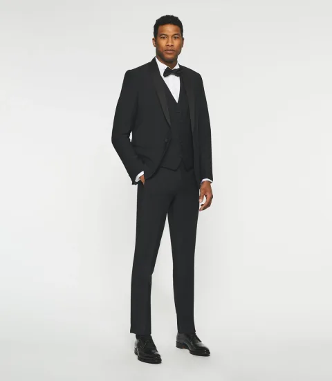 IZAC - Costume cérémonie en laine noir LUXE