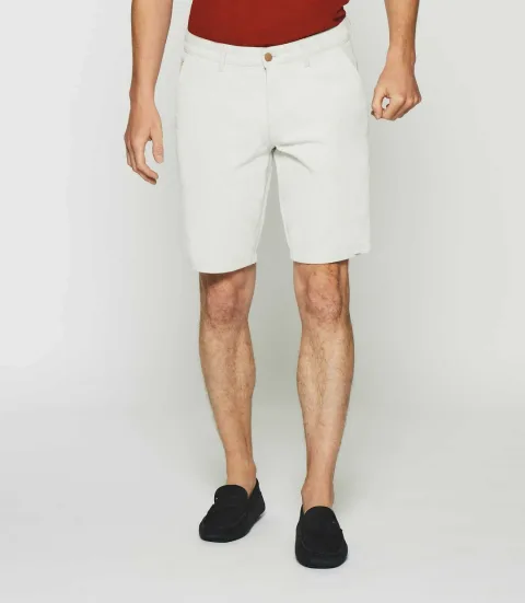 IZAC - Bermuda en coton beige