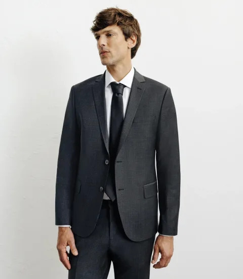 IZAC - Costume 2 boutons gris foncé