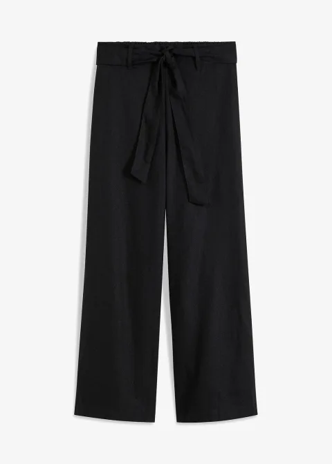 Pantalon large en lin mélangé