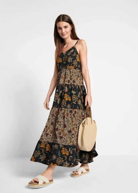 Robe longue à volants