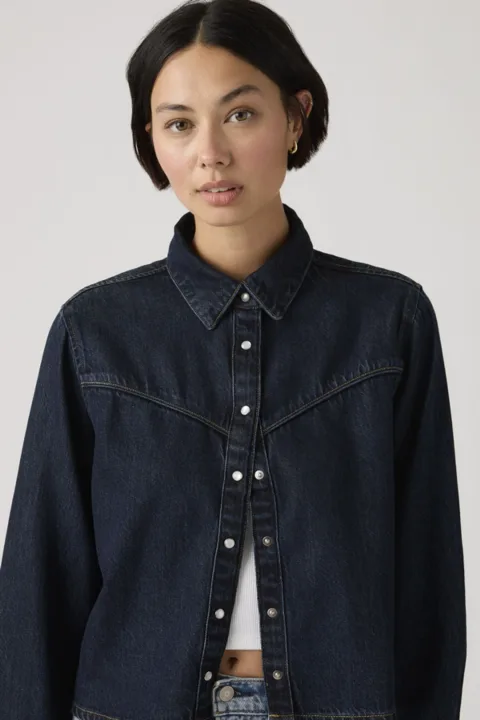 Levi's Veste Chemise Logan - Femme - Bleu / Tencel Dark Nights - XS