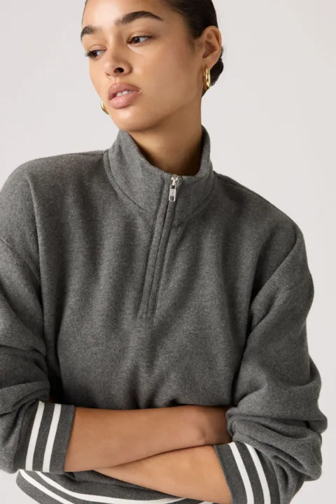 Levi's Sweat Shirt 1/4 Zip Everyday - Femme - Gris / Charcoal Heather - XS