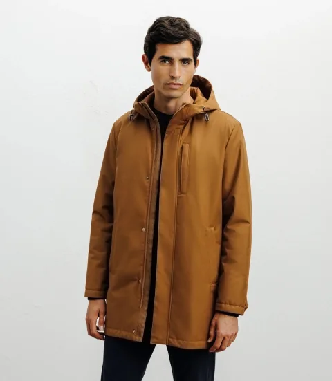 IZAC - Parka légère à capuche camel