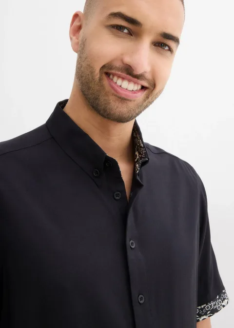 Chemise manches courtes en viscose, slim