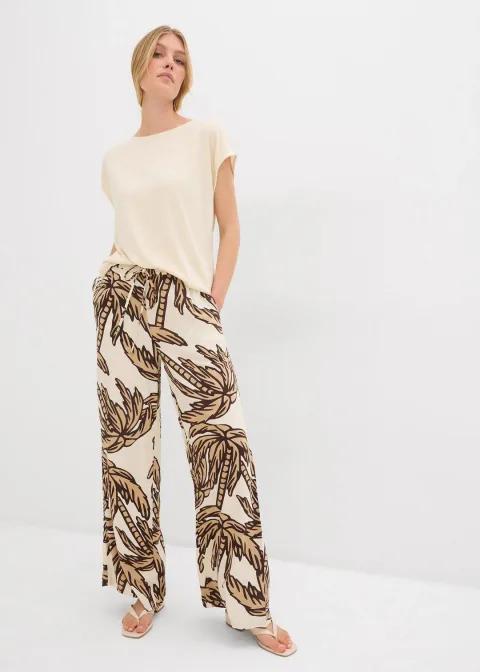 Pantalon large en viscose fluide