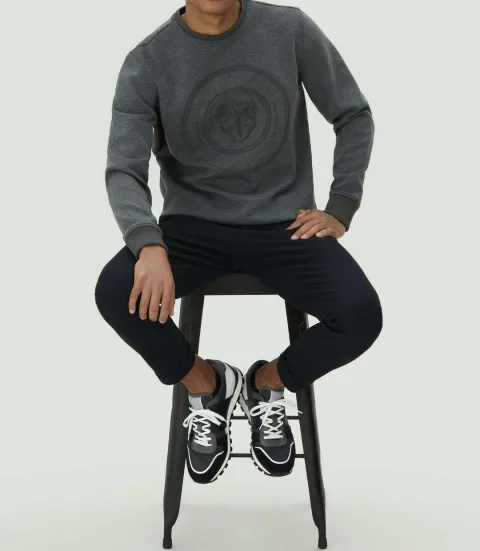 IZAC - Sweat col rond imprimé marine ''SWlaurik''