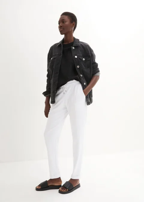 Pantalon à taille élastiquée en Punto di Roma confortable