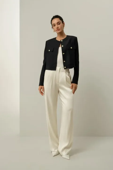 Veste Courte Mara Soie Lin - Coupe Boxy