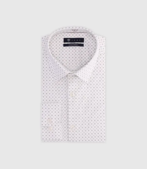 IZAC - Chemise avec micro motifs beige