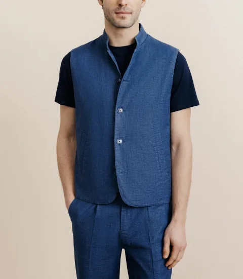 IZAC - Blouson sans manche indigo