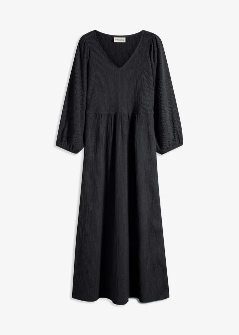 Robe longue en jersey texturé