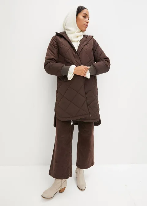 Manteau court à capuche, matelassé