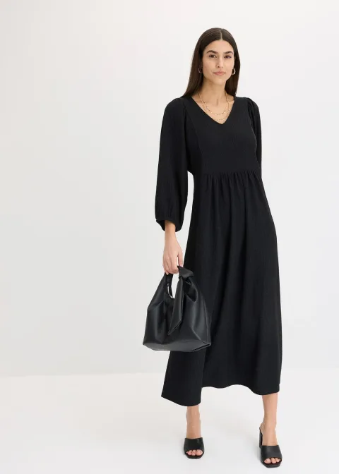 Robe longue en jersey texturé