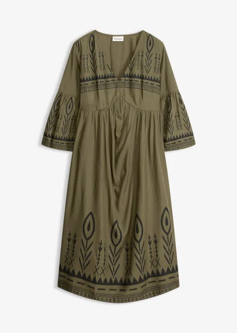 Robe midi en viscose fluide