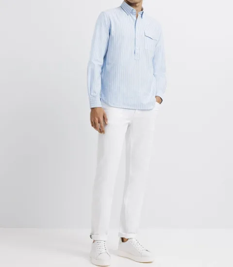 IZAC - Chemise casual polo ciel