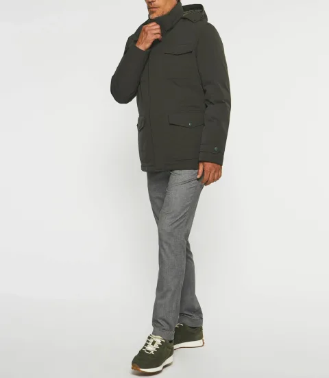 IZAC - Parka à capuche amovible kaki MIRAN