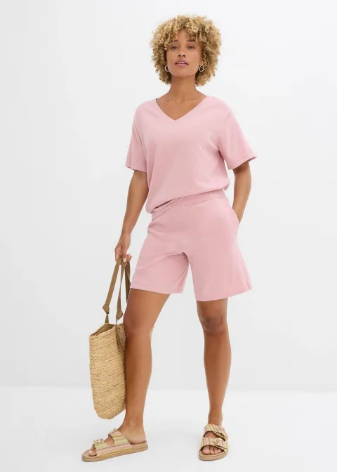 Short en fine maille avec taille élastiquée