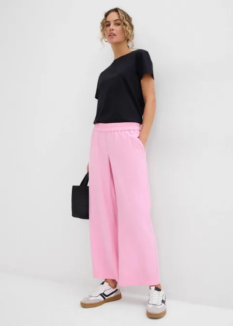 Pantalon large et doux en viscose mélangée
