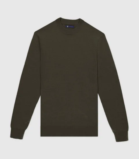 IZAC - Pull col rond KAKI