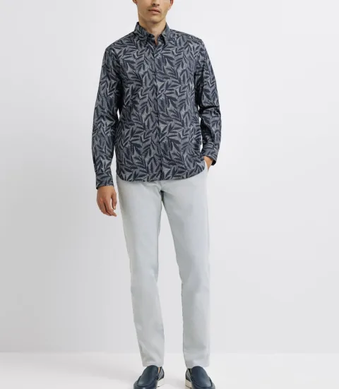 IZAC - Chemise casual imprimée marine