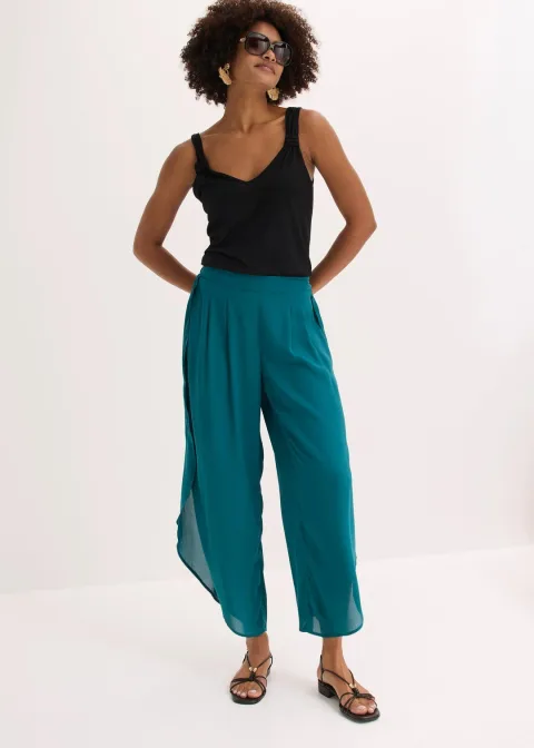Pantalon palazzo fendu sur les côtés