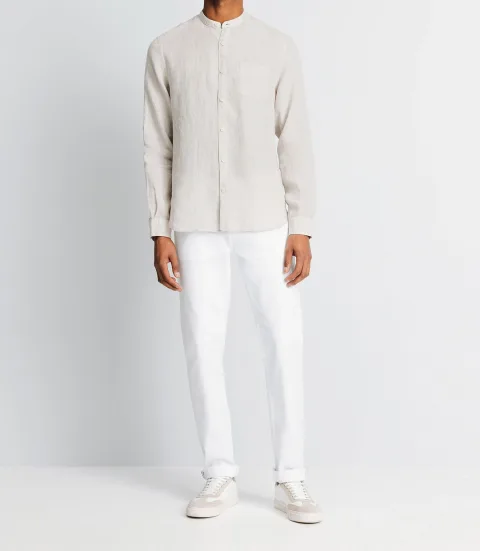 IZAC - Chemise casual en lin écrue