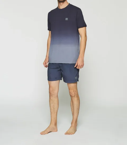 IZAC - T-shirt à manches courtes dégradé dip dye marine GUYTO