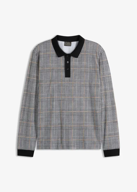 Polo manches longues en maille piquée 100% coton