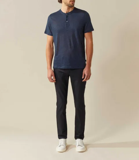 IZAC - T shirt col rond marine ''Xabi''