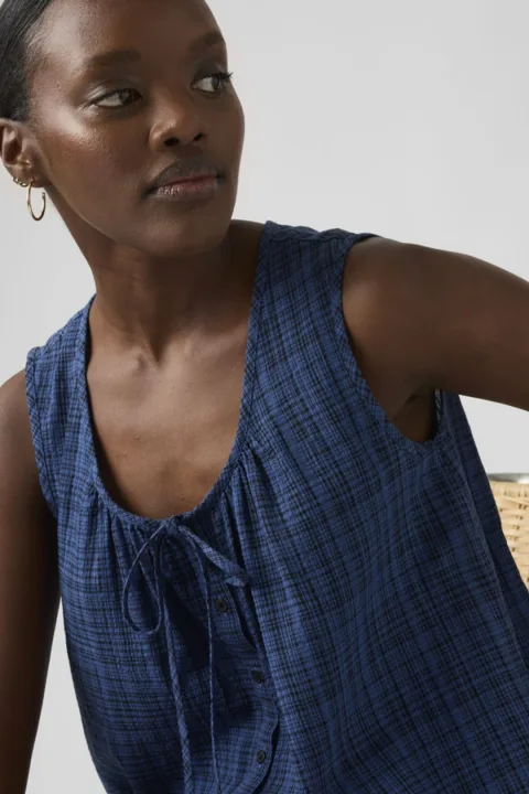 Levi's Blouse Luella - Femme - Marron / Hedi Micro Gingham Chocolate Truffle Seersucker - XS