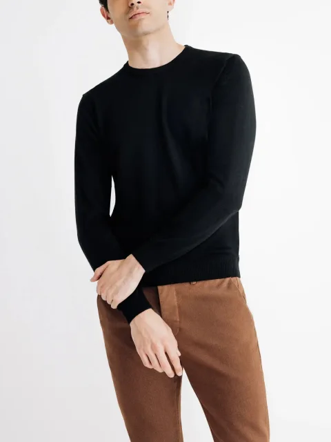 IZAC - Pull col rond noir
