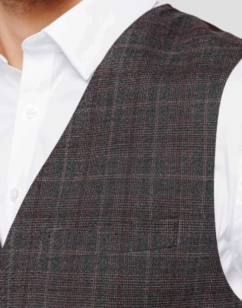 IZAC - Gilet Prince de Galles marron