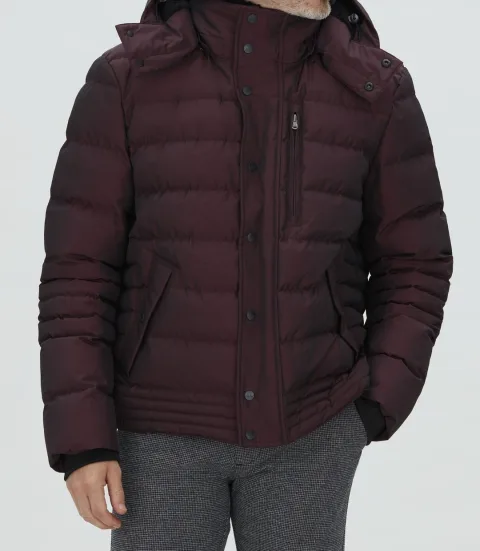 IZAC - Blouson matelassé bordeaux ''Tamis''