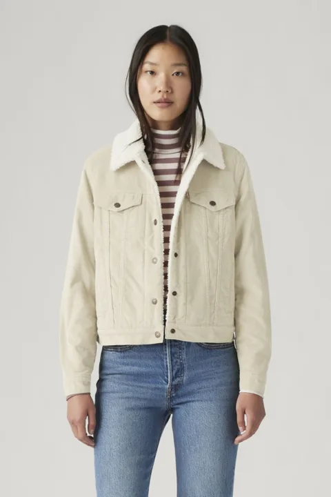 Levi's Veste Trucker Velours Original Sherpa - Femme - Blanc / Egret - XS