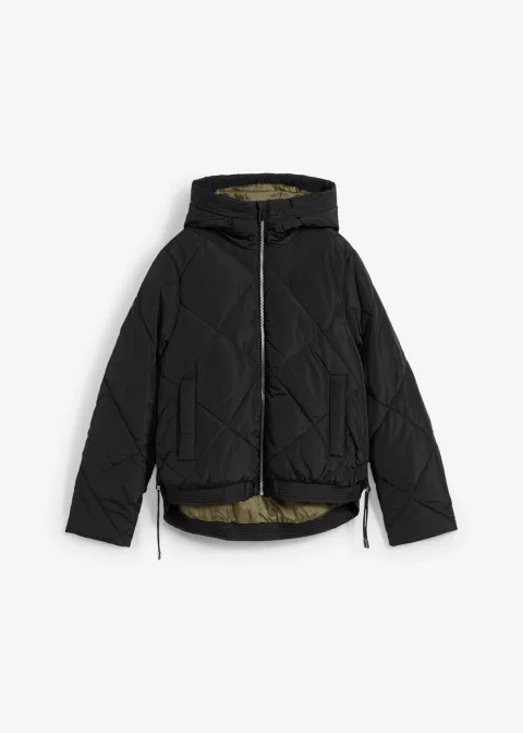 Veste matelassée courte avec doublure contrastante