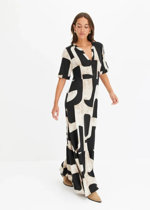 Robe longue en viscose extensible douce