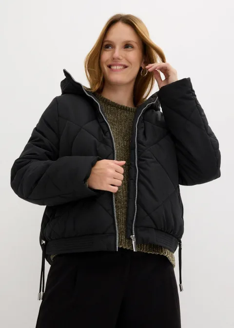 Veste matelassée courte avec doublure contrastante