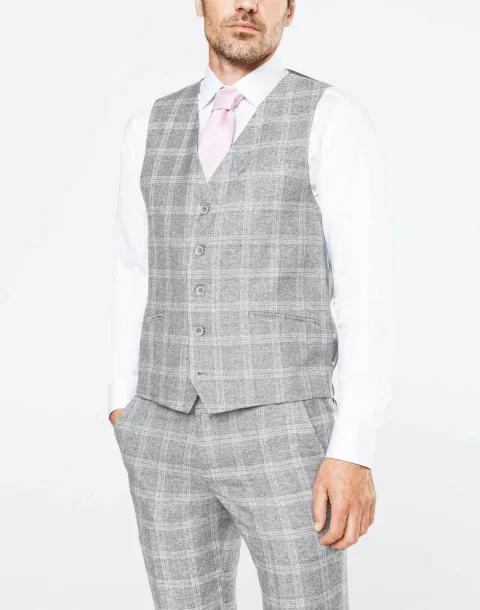IZAC - Gilet ville carreaux gris