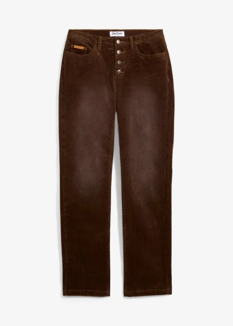 Pantalon droit en velours côtelé extensible